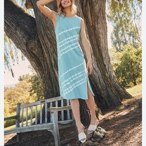 Splendid Blue and White Midi Dress